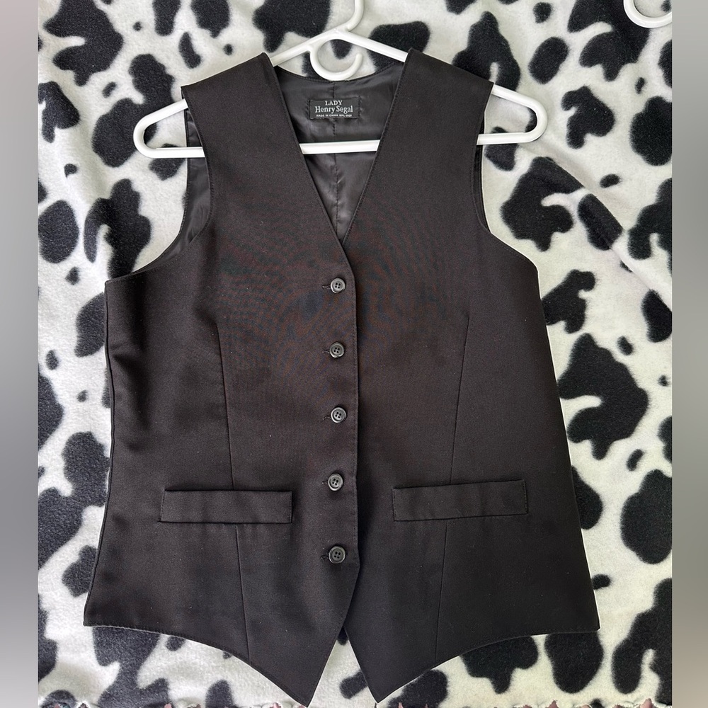 Black Button Down Vest - image 1